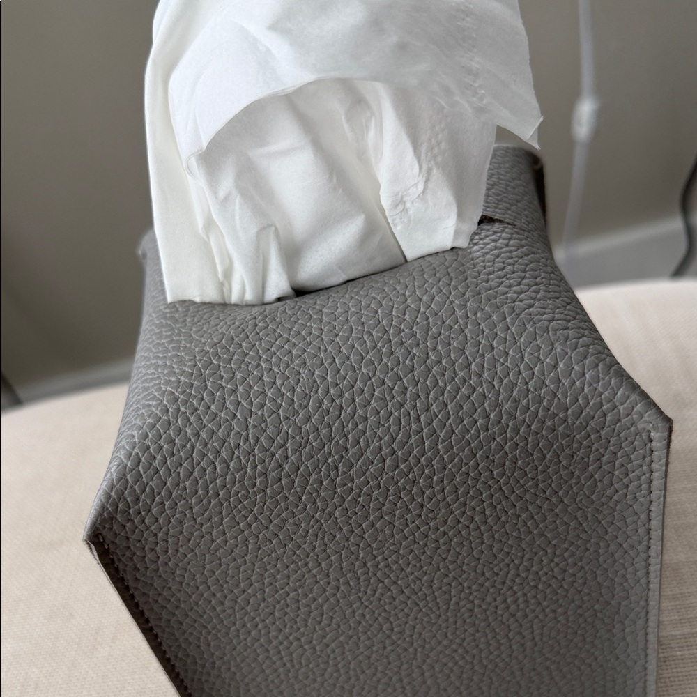 Leather Tissue Box Cover - Picture 7 of 7